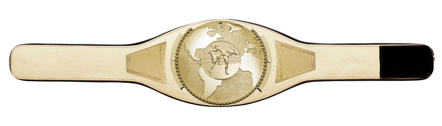 THAI BOXING CHAMPIONSHIP BELT PROGLOBE/G/TBOG - AVAILABLE IN 6+ COLOURS